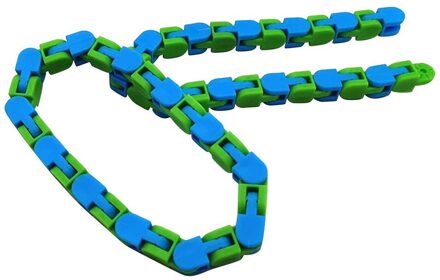 Fietsketting Track Stress Relief Speelgoed Kleurrijke Puzzel Zintuiglijke Fidget Speelgoed Stress Draaien En Vorm Vinger blauw groen