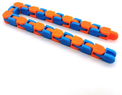 Fietsketting Track Stress Relief Speelgoed Kleurrijke Puzzel Zintuiglijke Fidget Speelgoed Stress Draaien En Vorm Vinger oranje blauw