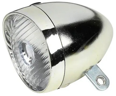 Fietskoplamp Retro 1 LED Chroom