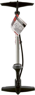 fietspomp met manometer staal 61 cm wit (020601)