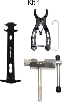 Fietsreparatieset Kits Fietsketting Meten Liniaal Crank Puller Extractor Chain Cutter Vliegwiel Remover Fietsen Reparatie Onderdelen wit