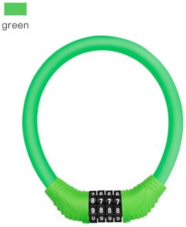 Fietsslot 4 Cijferige Code Combinatie Fiets Lock Fiets Security Lock Mtb Anti-Diefstal Slot Fiets Kettingslot Fiets accessoires groen