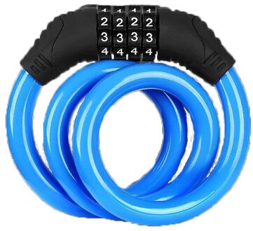 Fietsslot Combinatie Nummer Code Fiets Cyclus Lock 12 Mm Door 650 Mm Stalen Kabel Keten Fiets Accessoires blauw