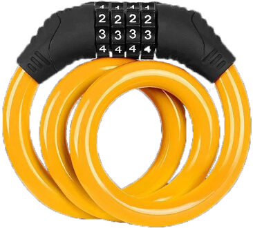 Fietsslot Combinatie Nummer Code Fiets Cyclus Lock 12 Mm Door 650 Mm Stalen Kabel Keten Fiets Accessoires geel
