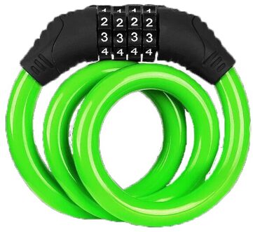 Fietsslot Combinatie Nummer Code Fiets Cyclus Lock 12 Mm Door 650 Mm Stalen Kabel Keten Fiets Accessoires groen