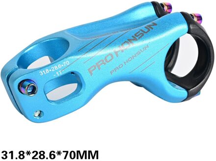 Fietsstuur Positieve En Negatieve 17 Graden Fiets 90Mm Off-Road Stuur Negatieve Hoek Riser Fietsstuur Riser blauw-70mm