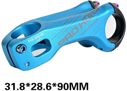 Fietsstuur Positieve En Negatieve 17 Graden Fiets 90Mm Off-Road Stuur Negatieve Hoek Riser Fietsstuur Riser blauw-90mm