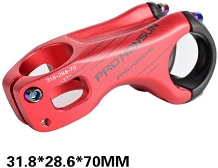 Fietsstuur Positieve En Negatieve 17 Graden Fiets 90Mm Off-Road Stuur Negatieve Hoek Riser Fietsstuur Riser rood-70mm