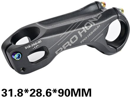 Fietsstuur Positieve En Negatieve 17 Graden Fiets 90Mm Off-Road Stuur Negatieve Hoek Riser Fietsstuur Riser zwart-90mm