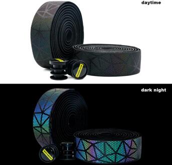 Fietsstuur Tape Kleur Veranderen Reflecterende Pu + Eva Lederen Dimmen Sticker Riem Mountainbike Anti-Vibratie Handvat Bar tapes