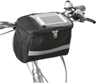 Fietstas met koelvak koeltas - zwart/grijs - 4 liter - fietskoeltas / stuurtas - 20 x 12 x 16 cm Multi