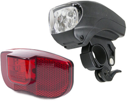 Fietsverlichting set universeel fietskoplamp en achterlicht met reflector