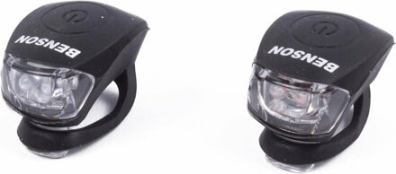 Fietsverlichting set - voorlicht en achterlicht - LED - incl. batterijen - Fietsverlichting Zwart