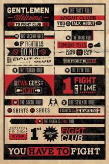 Fight Club Infographic Poster 61x91,5cm Multikleur