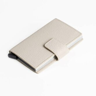 Figuretta Leren Cardprotector RFID Compact Creditcardhouder - Dames en Heren - Beige