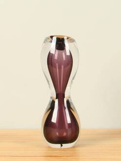Figuur uit glas violet zandlopervorm, 23 cm