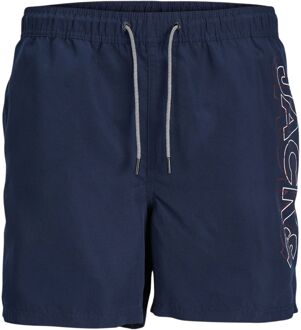 Fiji Double Logo Zwemshort Heren donkerblauw - XS