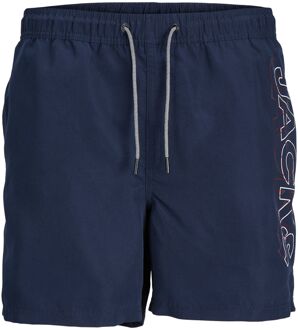 Fiji Double Logo Zwemshort Junior donkerblauw - 128