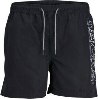 Fiji Double Logo Zwemshort Junior zwart - 128