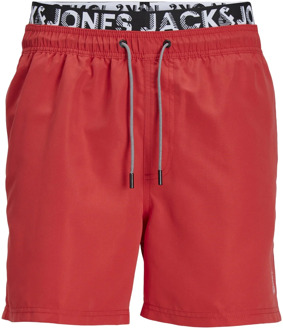 Fiji WB Zwemshort Jongens rood - zwart - wit - 164