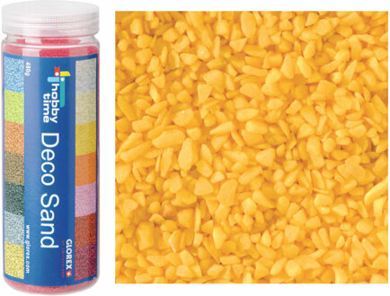Fijn decoratie zand/kiezels kleur geel 500 gram - Decoratie zandkorrels mini steentjes 2 tot 6 mm