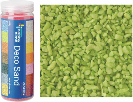 Fijn decoratie zand/kiezels kleur lichtgroen 500 gram - Decoratie zandkorrels mini steentjes 2 tot 6 mm