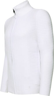 Fijne gebreide jas in biker-stijl met slim fit pasvorm - maat 3XL Wit