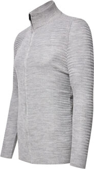 Fijne gebreide jas in biker-stijl met slim fit pasvorm - maat M Grijs