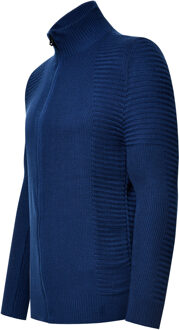 Fijne gebreide jas in biker-stijl met slim fit pasvorm - maat S Blauw