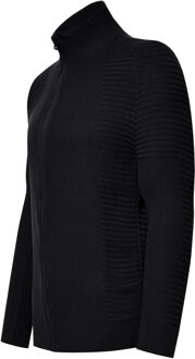 Fijne gebreide jas in biker-stijl met slim fit pasvorm Zwart - 2XL