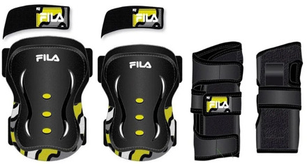 Fila beschermingsset FP skate zwart/geel maat XS