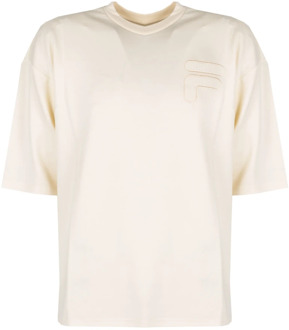 Fila Casual Ronde Hals Logo T-Shirt Fila , Beige , Heren - L,M,S