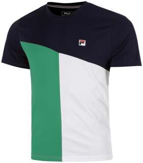 Fila Christian T-shirt Heren-Donkerblauw,Groen - S,XL