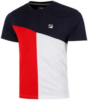Fila Christian T-shirt Heren-Donkerblauw,Rood - S