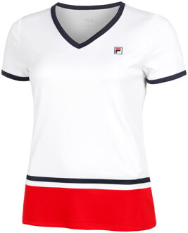 Fila Elisabeth T-shirt Dames-Wit,Rood - XS,S,XL