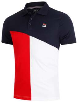 Fila Erol Polo Heren-Donkerblauw,Rood - M