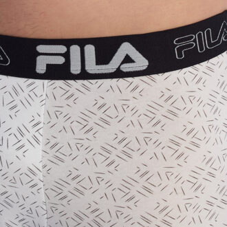 Fila FU5276 Heren Geprinte Katoenen Boxershorts Wit - M
