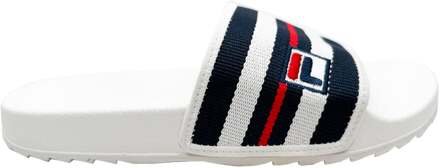 Fila Heritage Slides Badslippers Heren-Wit,Donkerblauw - 36,37,38,39,40,41,42,43,44,45,46,47