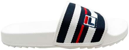 Fila Heritage Slides Badslippers Heren-Wit,Donkerblauw - 40,41,42,43,44,45,46,47