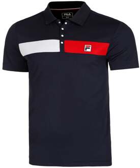 Fila Jayden Polo Heren-Donkerblauw,Rood - M
