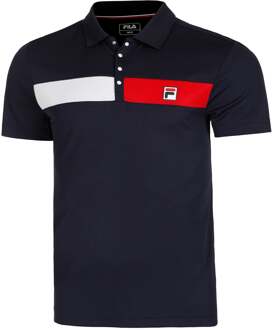 Fila Jayden Polo Heren-Donkerblauw,Rood - S,M,L,XL,XXL,3XL
