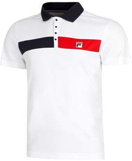 Fila Jayden Polo Heren-Wit,Rood - S,XXL