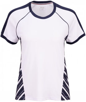 Fila Josefine T-shirt Dames-wit, donkerblauw - S