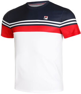 Fila Malte T-shirt Heren-Wit,Rood - S,XXL