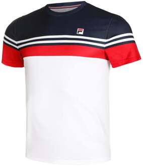 Fila Malte T-shirt Heren-Wit,Rood - S