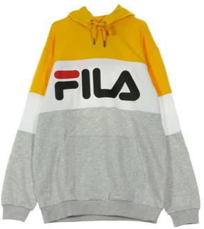 Fila Night Blocked Hoody Heren Trui - Orange/White/Grey - Maat S