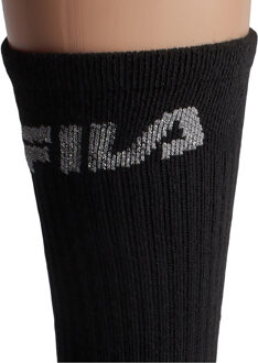 Fila Pack-3 Lange Katoenen Sokken F3267 voor Vrouwen Zwart/Donkergrijs