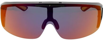 Fila Sport Wrap Zonnebril Rood Spiegelende Lenzen Zwart - One Size