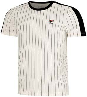 Fila Stripes Jascha 2 T-shirt Heren-Wit,Donkerblauw