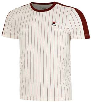 Fila Stripes Jascha 2 T-shirt Heren-Wit,Donkerrood